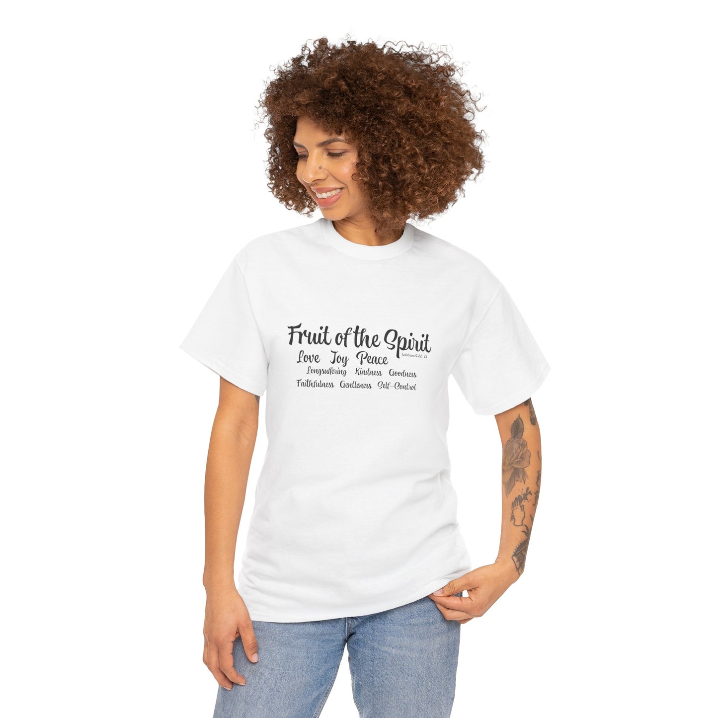 Unisex Heavy Cotton Tee Words Fruit of the Spirit