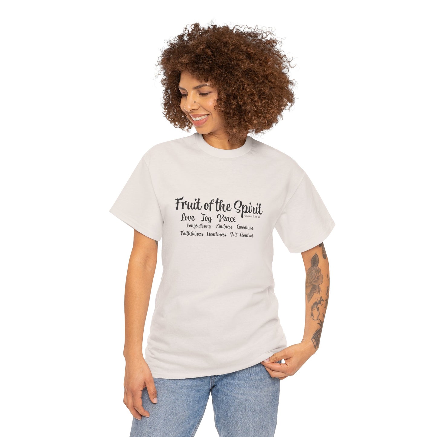 Unisex Heavy Cotton Tee Words Fruit of the Spirit