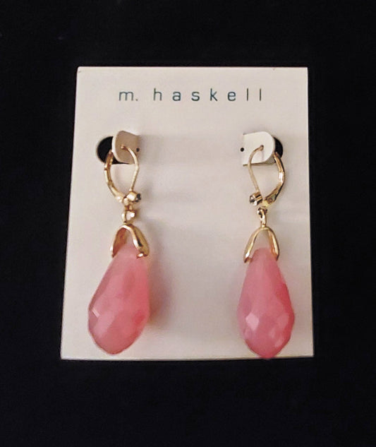 Z Fashion Jewelry Pink Teardrop Earrings